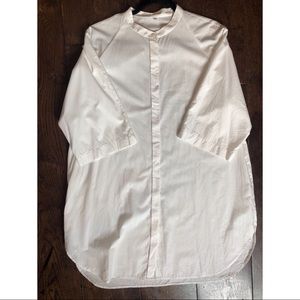 MUJI Size M-L Short Sleeve Button Tunic Top
